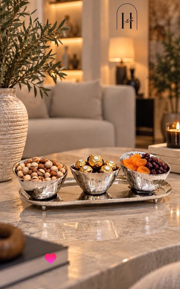 اردو خوری سه خانه با سینی چکشی